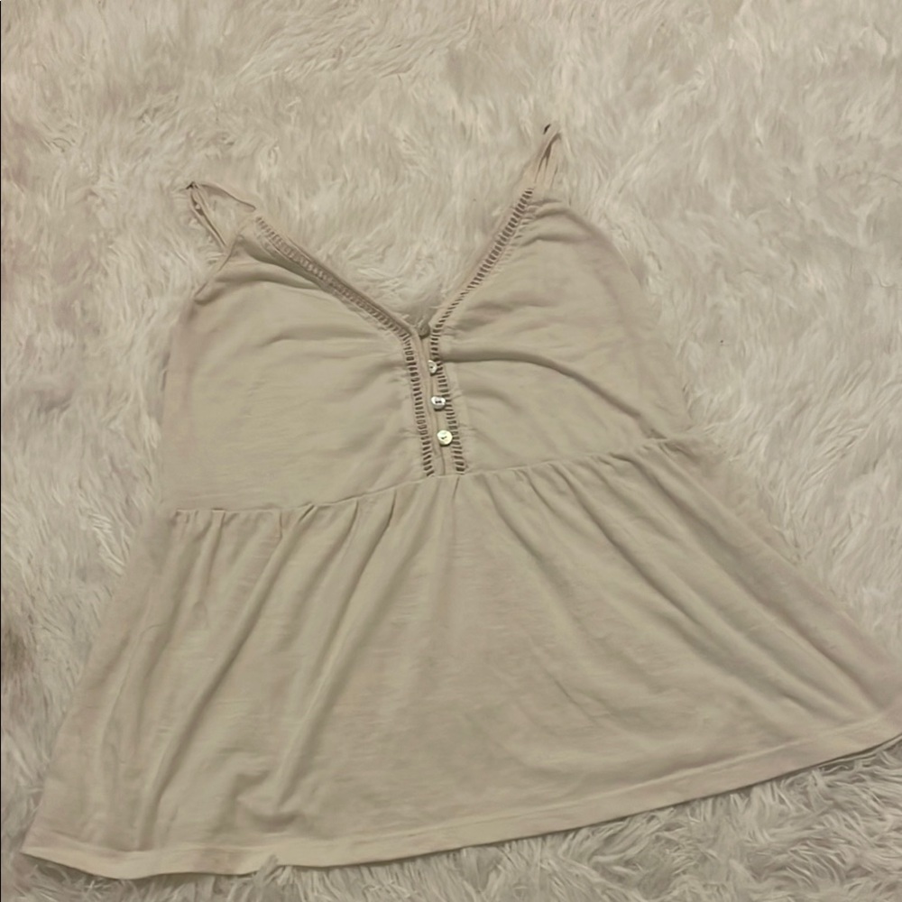 Women's Cream Sleeveless Top